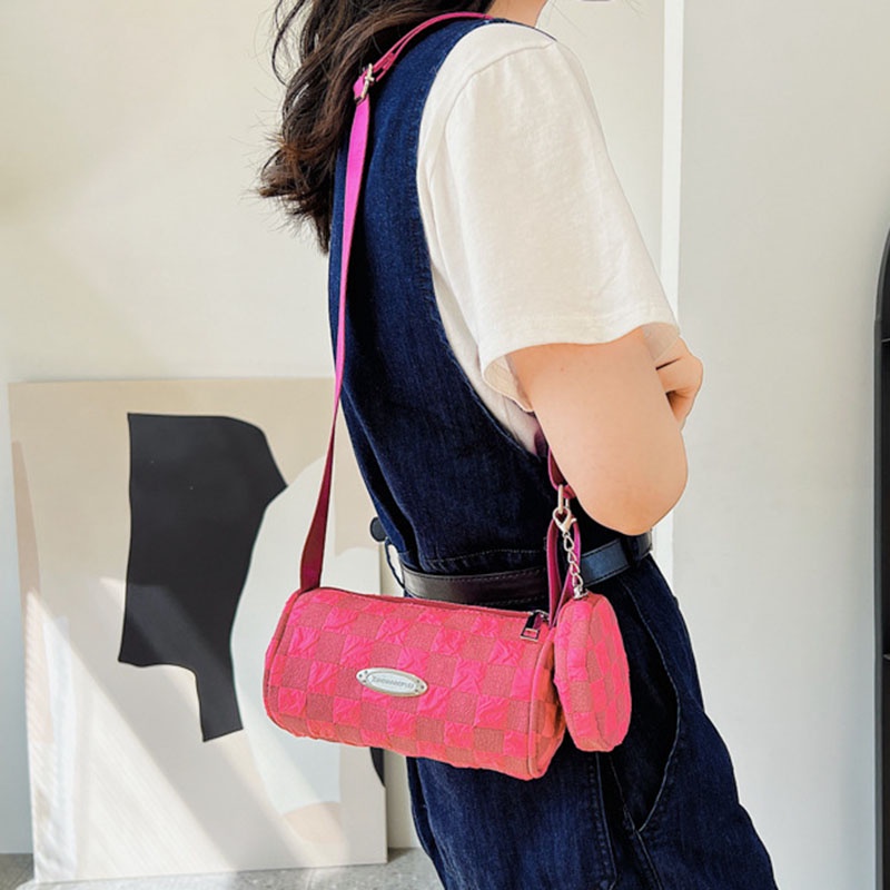 Túi Đeo Vai Họa Tiết Kẻ Sọc Nhiều Màu Sắc Thời Trang Cho Nữ