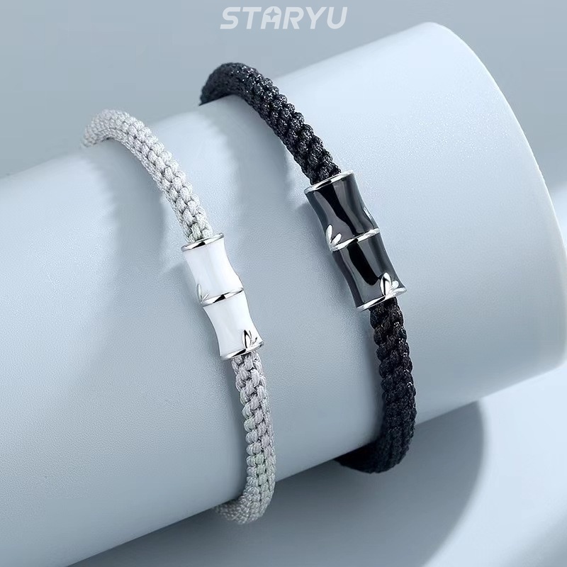 [Staryu] Vòng Tay Dây Bện Bằng Tre Có Thể Điều Chỉnh Dành Cho Cặp Đô