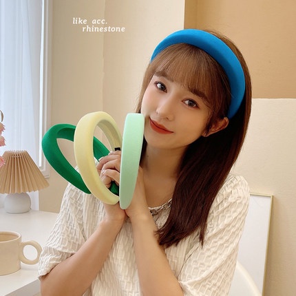 Cài tóc bằng xốp màu trơn phong cách đơn giản thời trang Hàn Quốc cho nữ