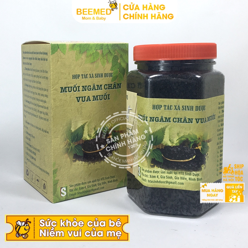 Muối ngâm chân thảo dược - Hộp 550g, giúp thải độc tố, chà gót Sinh dược, hương bạc hà thư giãn