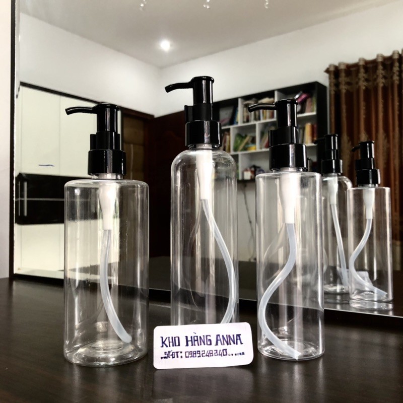 Chai nhựa rỗng trong suốt VÒI BƠM xà bông - Chai nhựa không màu 100ml/ 150ml/ 200ml/ 250ml/ 300ml vòi nhấn xịt nhỏ giọt