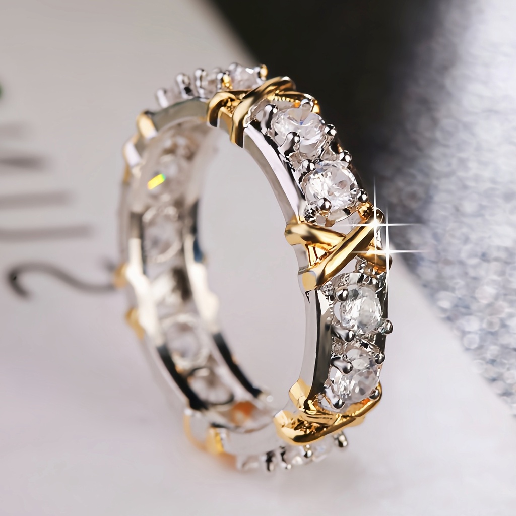 X Nhẫn Đeo Tay Đính Đá Zircon Sang Trọng