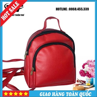 Ba lô thời trang khóa vàng mini - nhiều ngăn