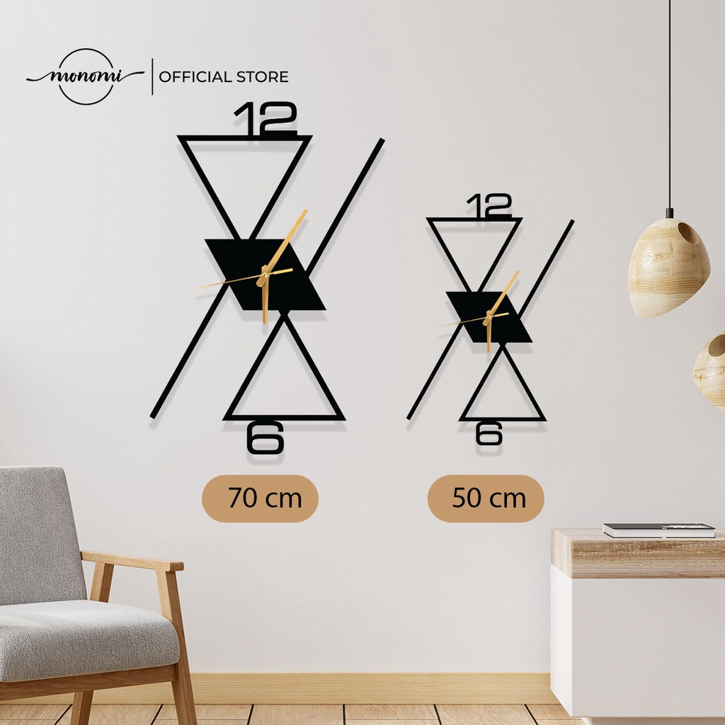 Đồng Hồ Decor CNC Triangle Large Hình Tam Giác Chống Thấm Nước THE MONOMI - C017