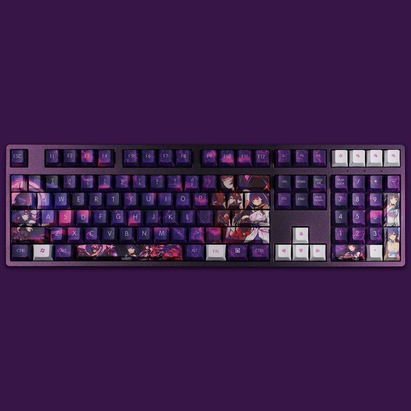 Raiden Mei Keycaps Cherry Hồ sơ Honkai Impact 3 Anime PBT Thuốc nhuộm thăng hoa Bàn phím cơ Keycaps