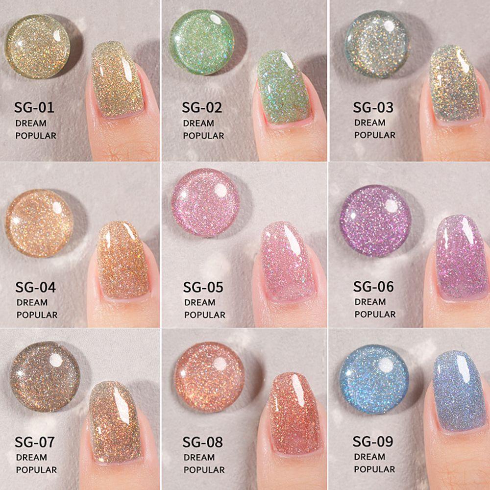 [Hàng mới về] Gel sơn móng tay nghệ thuật thời trang lấp lánh sáng bóng nhiều màu lâu trôi