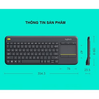 BÀN PHÍM CẢM ỨNG KHÔNG DÂY K400 PLUS LOGITECH