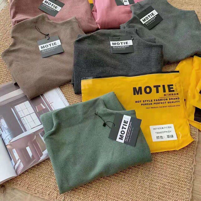 ÁO GIỮ NHIỆT MOTIE CỔ 3 PHÂN LEN MỊN SIÊU ĐẸP CHO NỮ