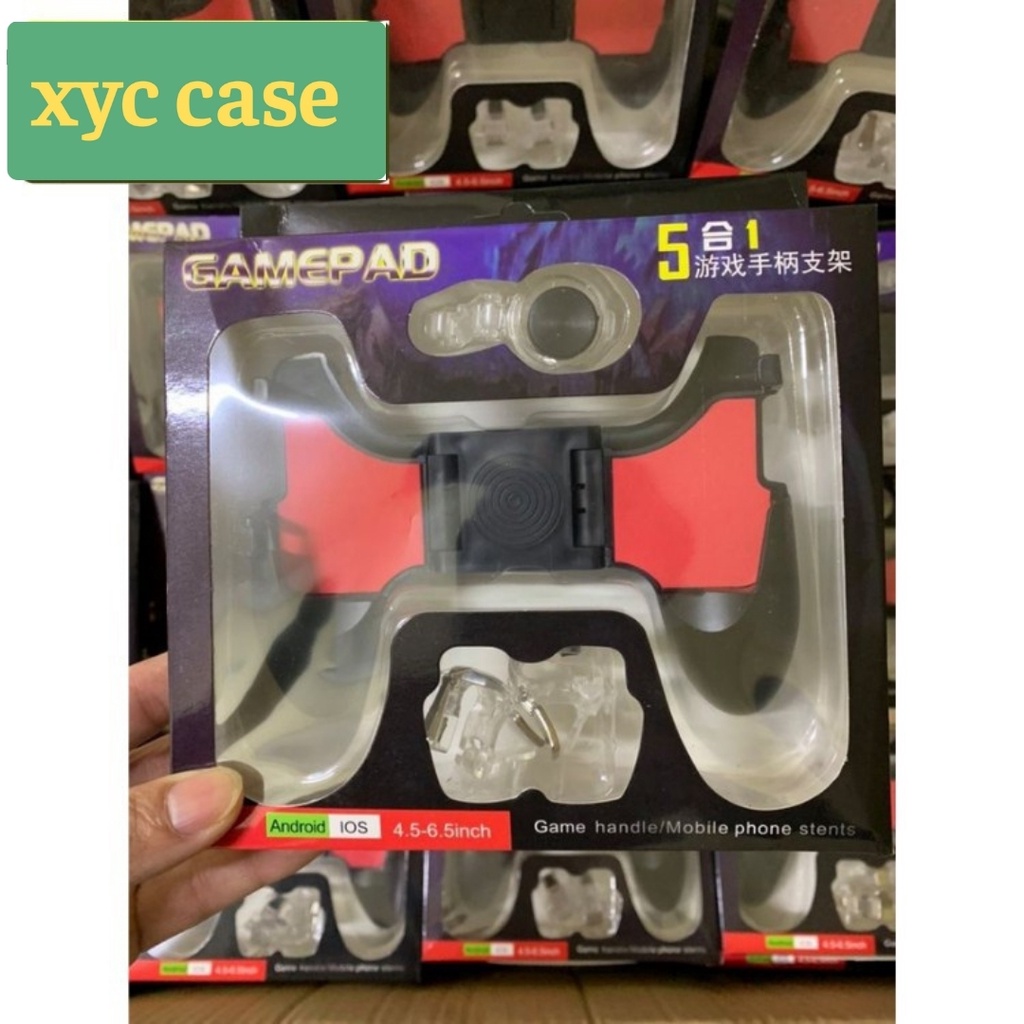 Tay Cầm Chơi Game PUBG, Liên Quân 5 in 1 Dùng Cho Điện Thoại 4.5 - 6.5 inch