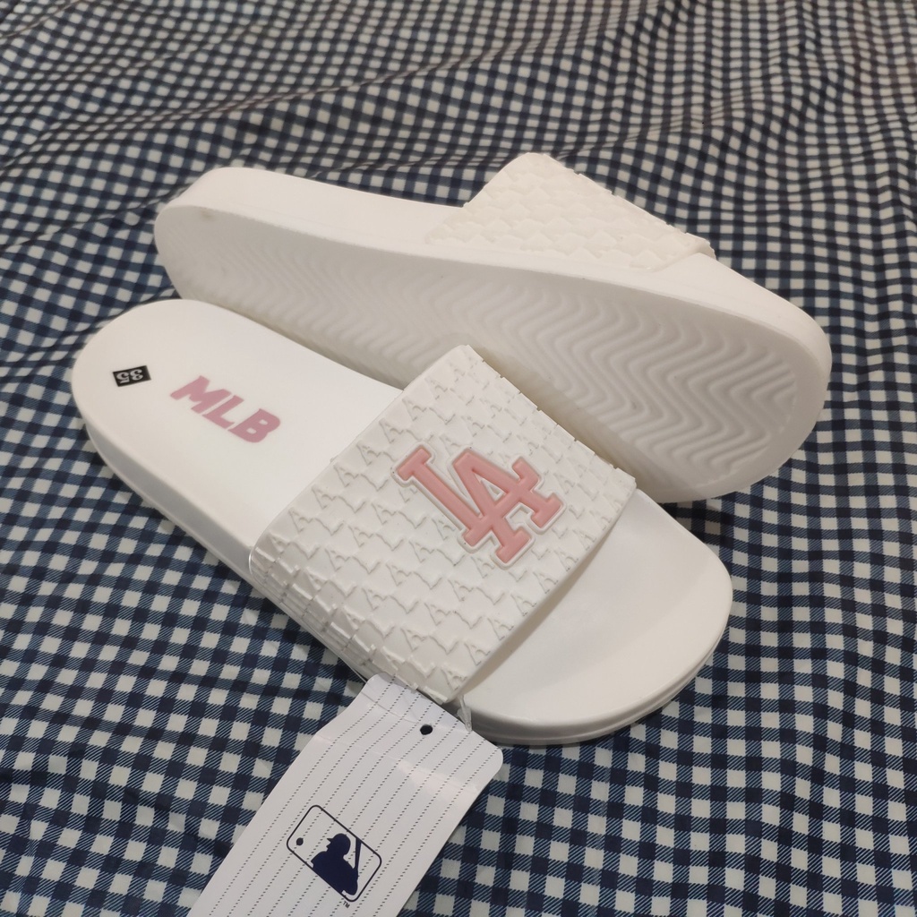 Dép quai ngang MLB LA cao su dập nổi ful màu size nữ 35-39