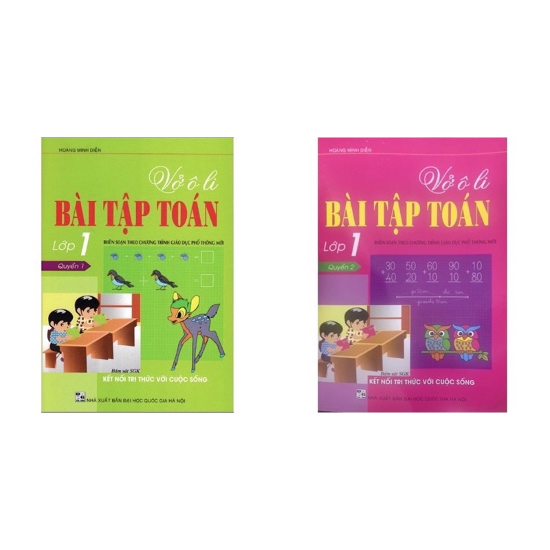Sách - (Combo 2 tập) Vở Ô Li Bài Tập Toán Lớp 1 - Bám Sát SGK Kết Nối Tri Thức Với Cuộc Sống
