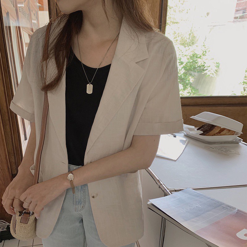 Áo Khoác Cardigan Tay Ngắn Màu Sắc Đơn Giản Cho Nữ | BigBuy360 - bigbuy360.vn