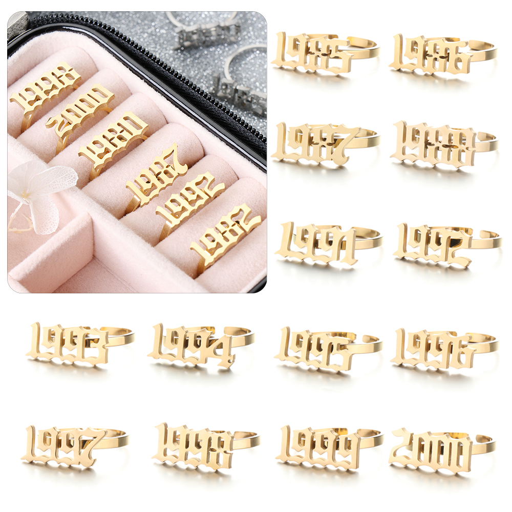 Nhẫn đeo tay chất liệu thép không gỉ 1980-2000