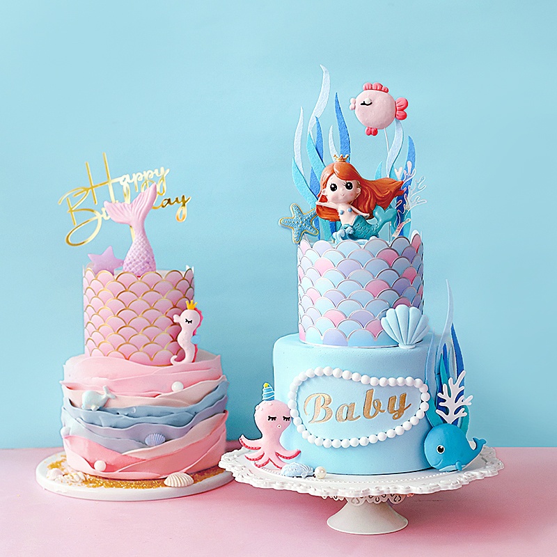 Mô hình động vật biển trang trí bánh kem