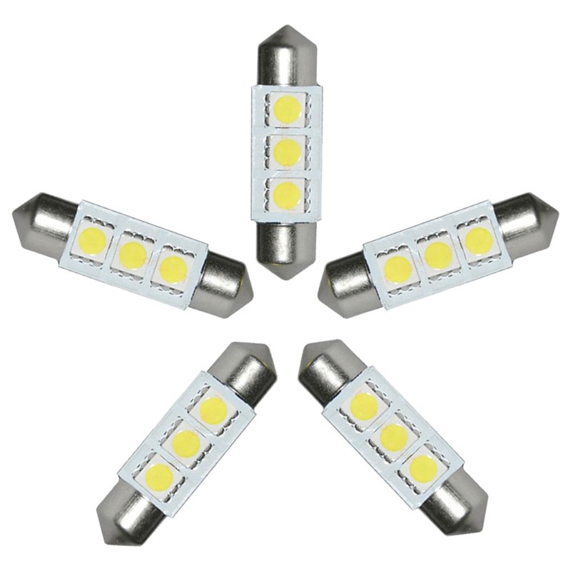 Set 5 đèn LED 36mm 5050 12V gắn bên trong xe hơi chuyên dụng