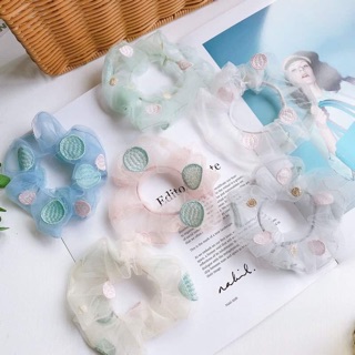 🎈Chun cột tóc voan thêu quả tròn