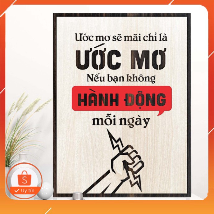 [Decor Nội Thất] Tranh động lực TBIG100: Ước mơ sẽ mãi chỉ là ước mơ nếu bạn không hành động mỗi ngày