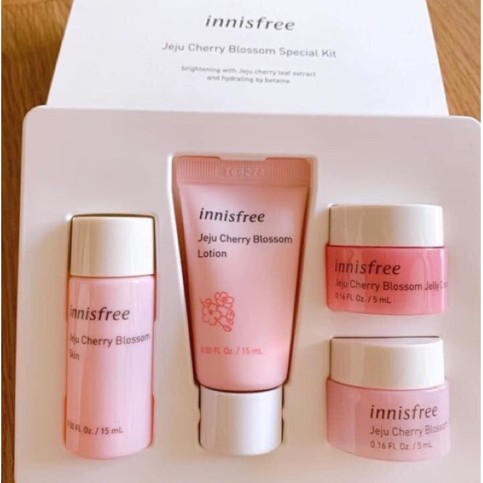 Bộ 4 Sản Phẩm Dưỡng Ẩm Và Nâng Tông Da Trắng Hồng Tự Nhiên Innisfree Jeju Cherry Blossom Special Kit (4 Sản Phẩm) | BigBuy360 - bigbuy360.vn