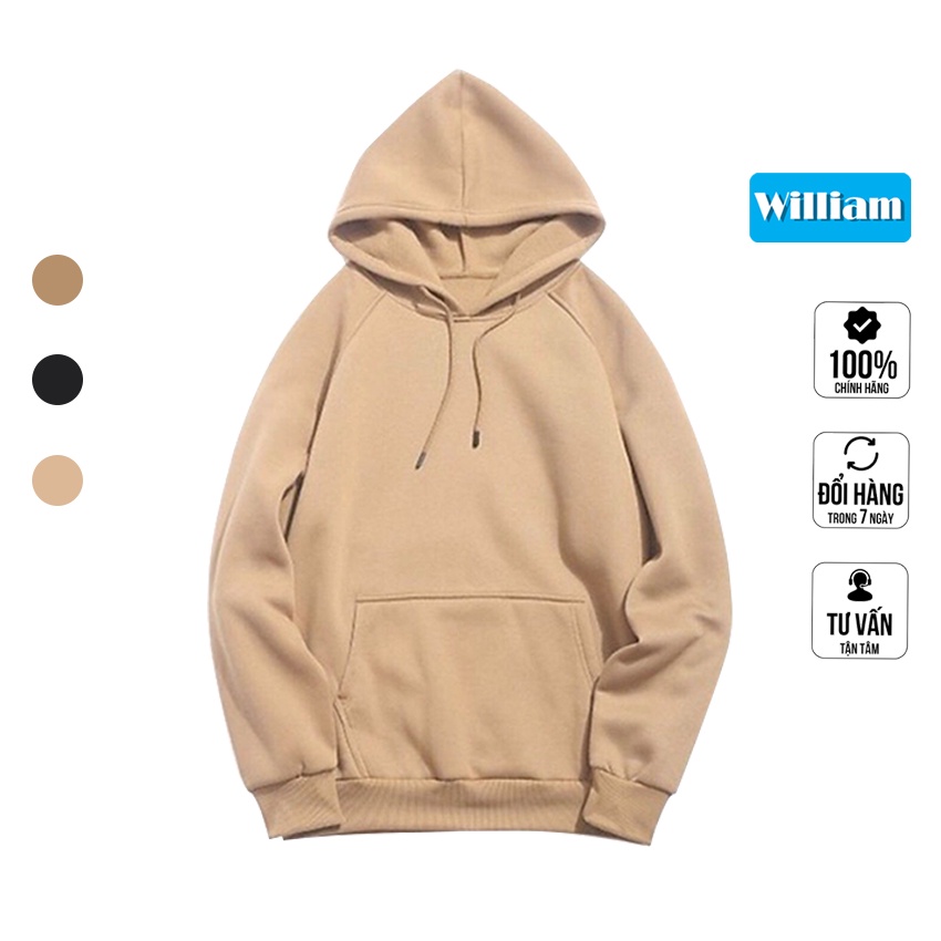 [FREESHIP_50K] Áo hoodie trơn nỉ PE Cacao giữ ấm tốt William - DS39