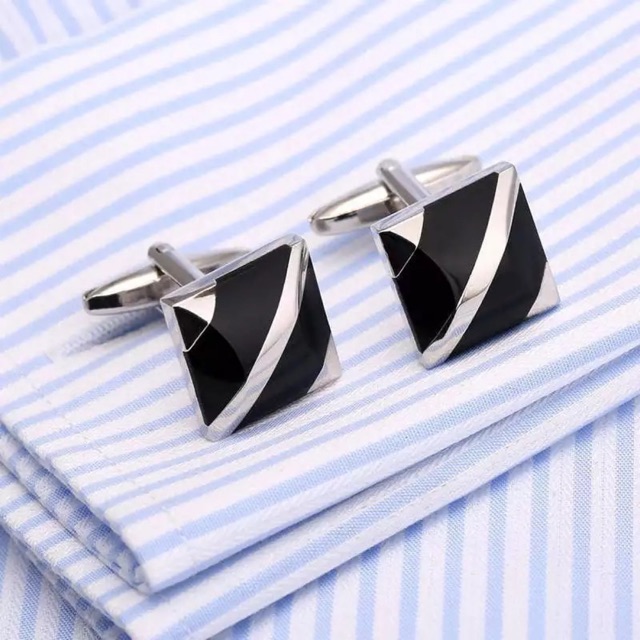 Cufflinks khuy măng sét màu đen cao cấp