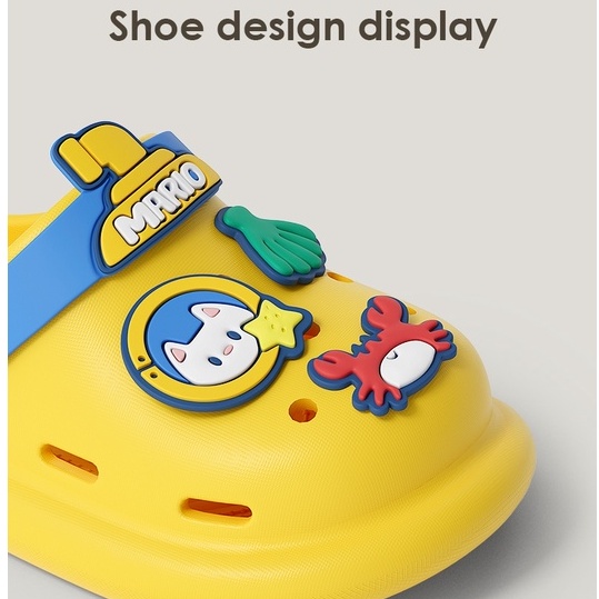 Dép CHEERFUL MARIO đi trong nhà đục lỗ cho trẻ em hoạt hình dễ thương