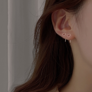 Đôi Bông Tai Mạ Bạc Hình Trái Tim Xinh Xắn Sang Trọng Cho Nữ