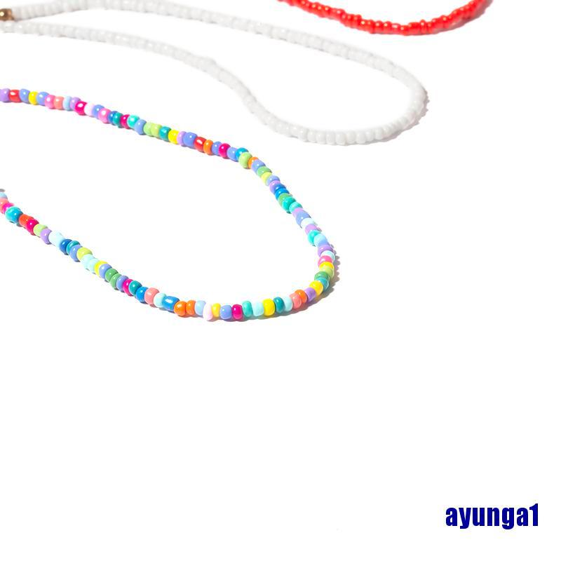 (ayunga1) Fashion Women Bohemia Colorful Beads Pendant Chain Charm Choker Necklace Jewelry
