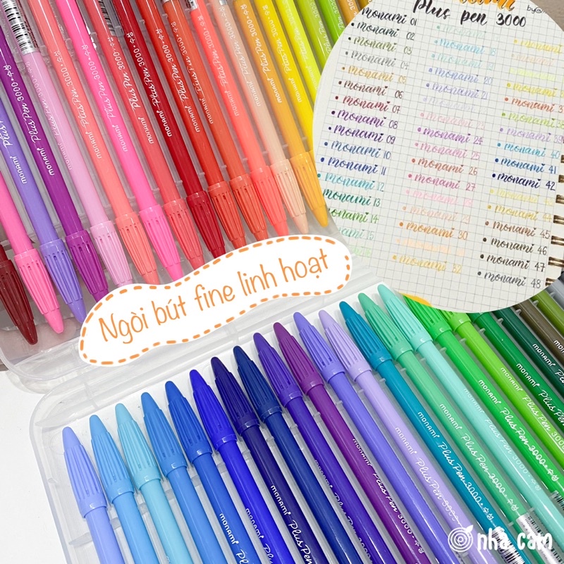 [Tặng Hộp] Set Bút Monami Plus Pen 3000 Nhà Cam