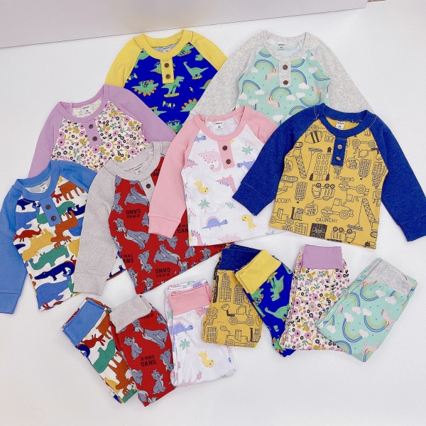 Bộ đồ dài tay bé trai thun cotton bozip Đồ ngủ bé trai 1 đến 2 3 4 5 tuổi - STDA