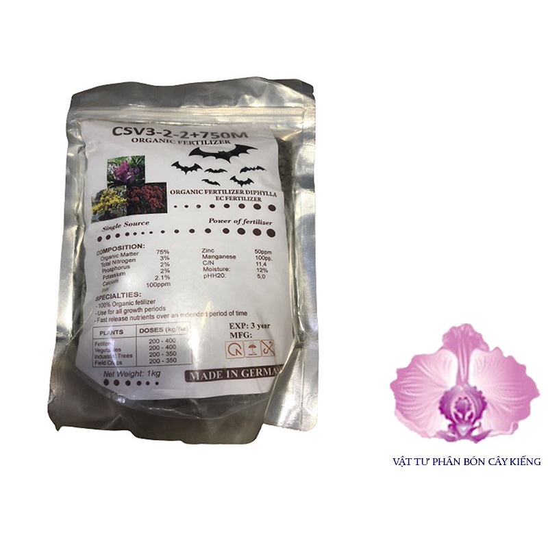 Phân Dơi Nén - Hà Lan CSV 3-2-2+75OM Organic Fertilizer - #500A# 1kg