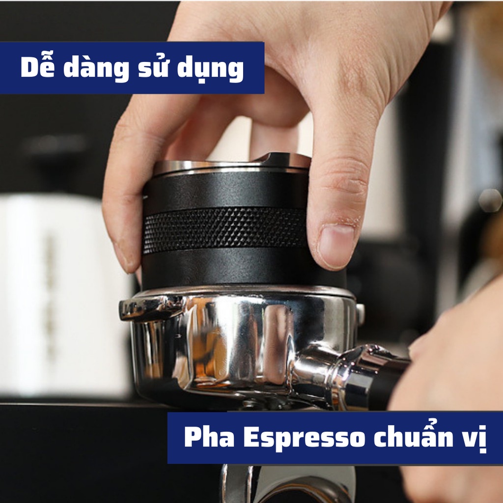 Tamper OCD tay nén 58mm dụng cụ nén cà phê 3 lưỡi pha Espresso cafe Arabica Inox cao cấp đường kính 51-53-58mm