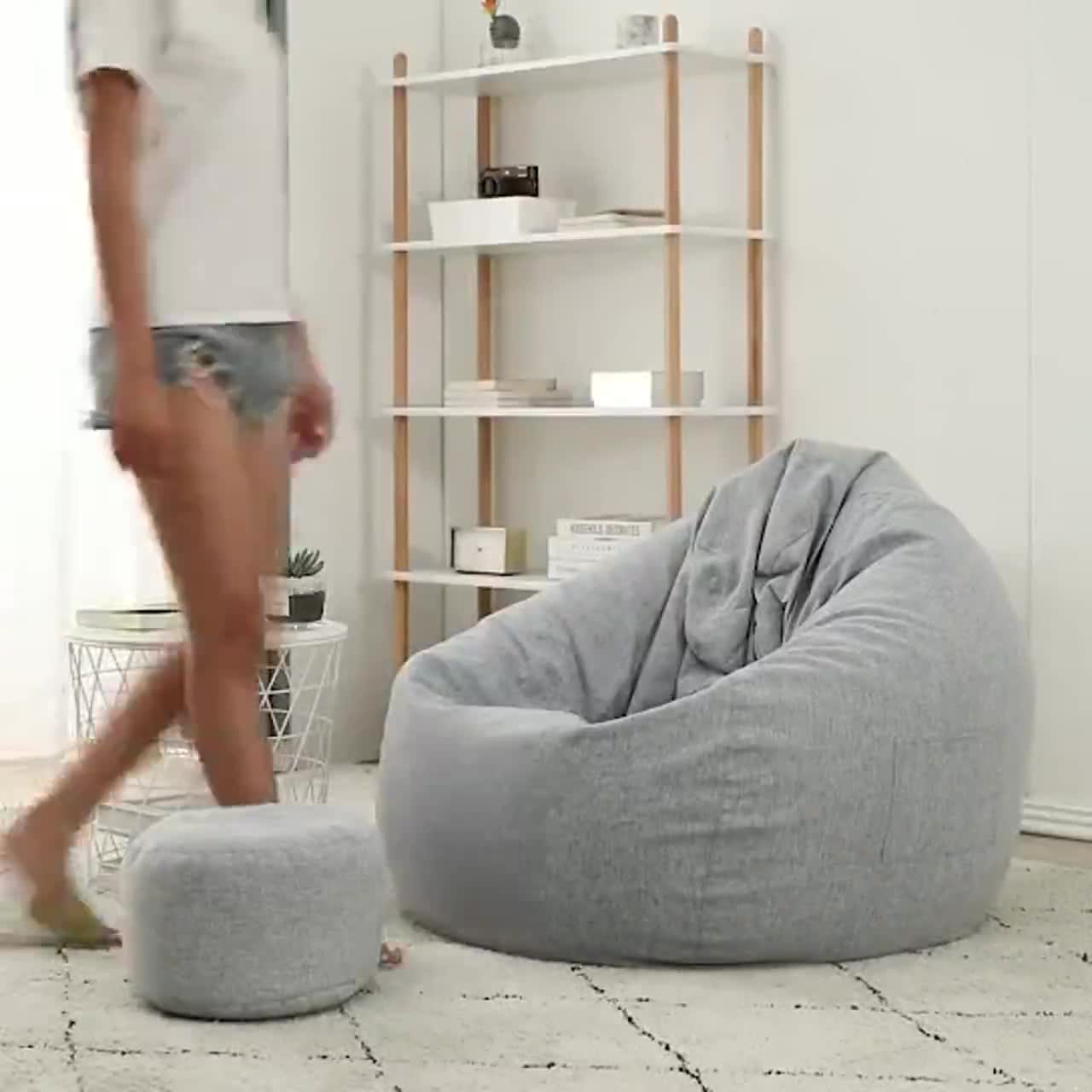 sofa cover Vỏ Ghế Lười Hình Hạt Đậu Thiết Kế Đơn Giản Phong Cách Cổ Điển Cho Người Lớn Và Trẻ Em(Không bao gồm nhồi) | BigBuy360 - bigbuy360.vn
