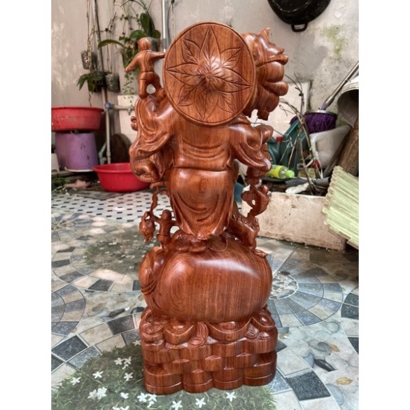 Tượng phật di lặc chúc phúc gỗ hương cao 60 cm