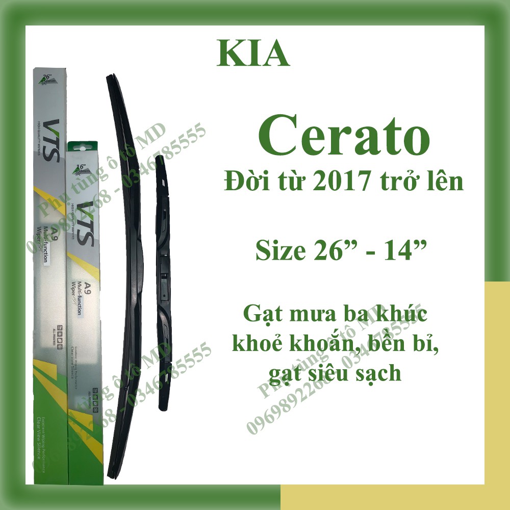 Bộ gạt mưa Kia Cerato các đời và gạt mưa các dòng xe khác của Kia: Forte, Sorento, K3, Morning, Optima, Rio