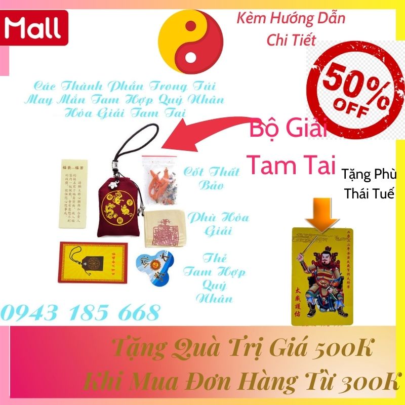Túi Giải Hạn Tam Tai Tuổi Thân Tý ThìnTai Qua Nạn Khỏi Cuộc Sống Bình An Tặng Phù Thái Tuế 2022