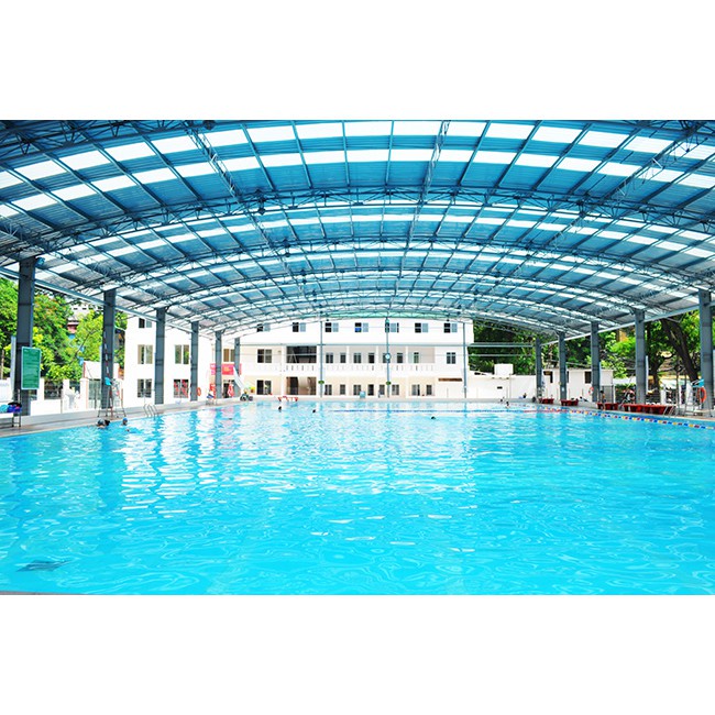 Tôn Nhựa Phẳng POLY lấy ánh sáng  màu XANH trong suốt