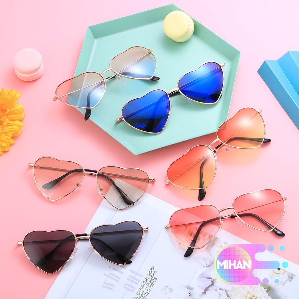 Kính Mát Hình Trái Tim Gọng Kim Loại Chống Tia UV 400 Dành Cho Nữ MIHAN1