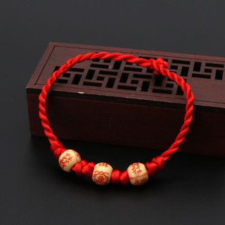 Vòng Tay Bện Dây Đỏ May Mắn
