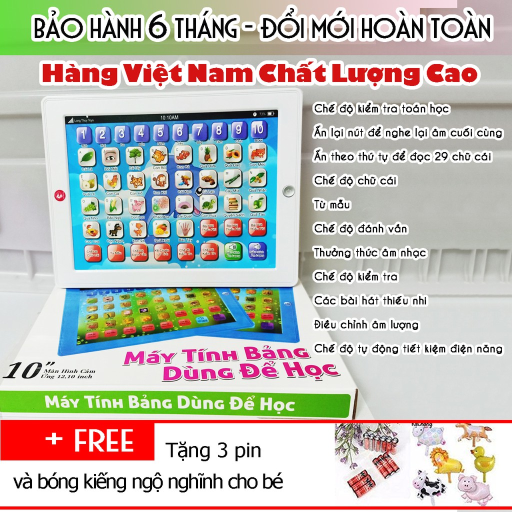 Máy Tính Bảng Việt Nam 10 inch Cho Trẻ Em Học Tập Thông Minh-Bảo hành 6 tháng