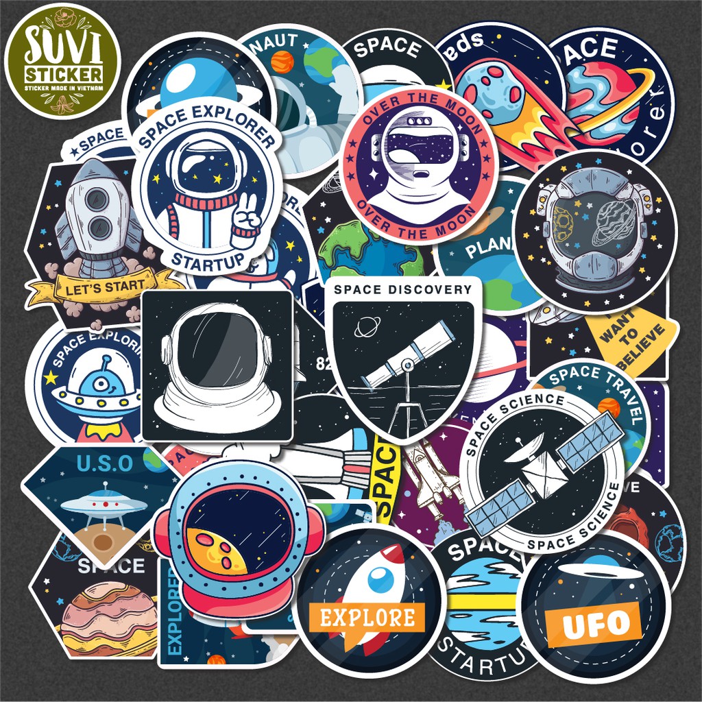 50 Sticker Galaxy Pack chống nước sticker dán laptop, điện thoại, đàn guitar, mũ bảo hiểm, vali. MSP: G03