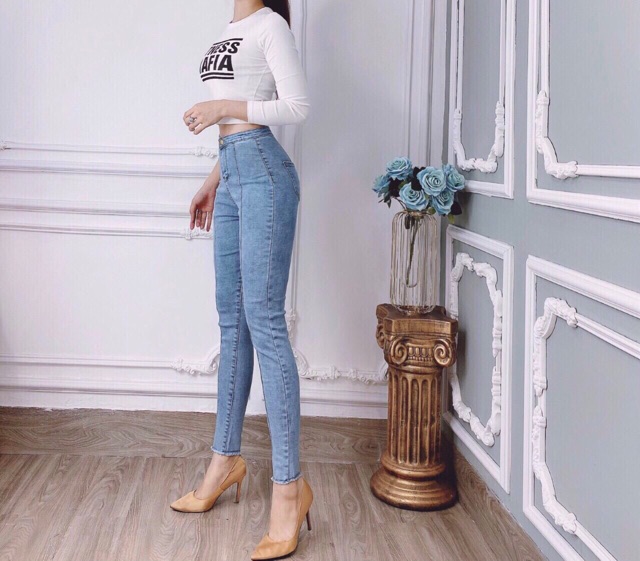Quần jean cao cấp chuẩn lưng cao ảnh chụp thật | BigBuy360 - bigbuy360.vn