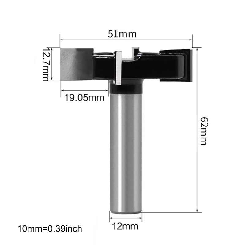 Mũi Phay Cắt Gỗ Hình Chữ T 12mm 1 / 2 &quot;Chuyên Dụng