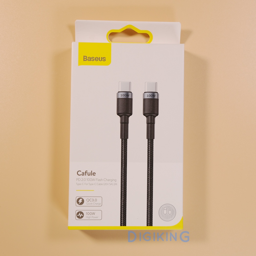 Cáp sạc type C 100W Baseus, dây sạc nhanh android bện dù cho Macbook, iPad Pro