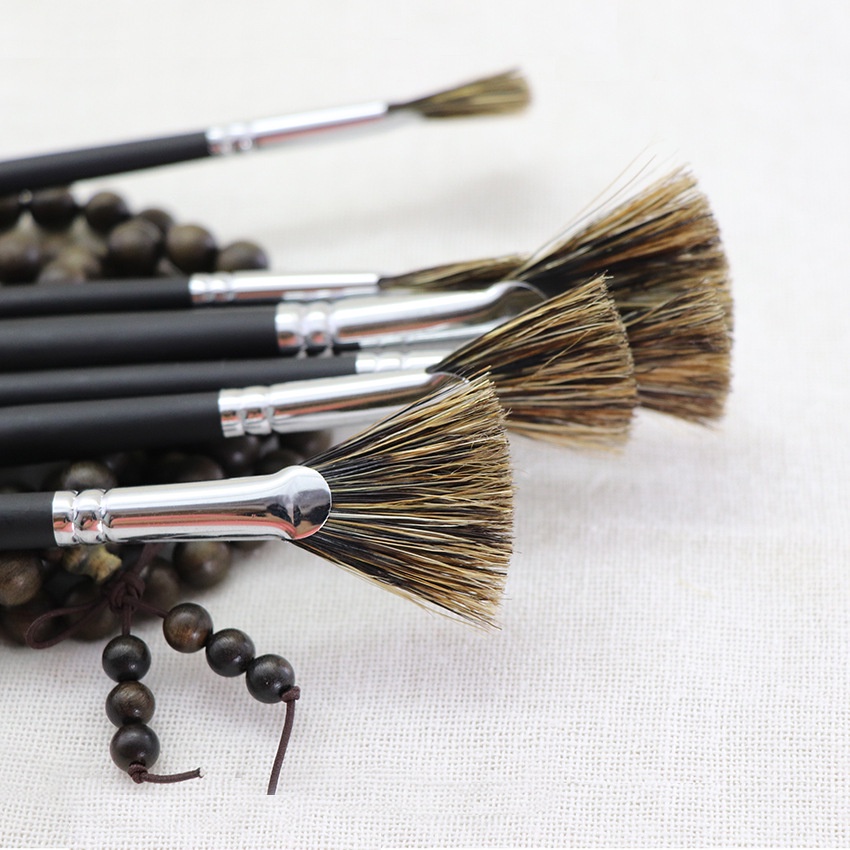 Cọ quạt - Cọ Fan Lông Lợn Matisse Thân Đen - Cọ Vẽ Lông Thú Cán Dài - Fan Brush