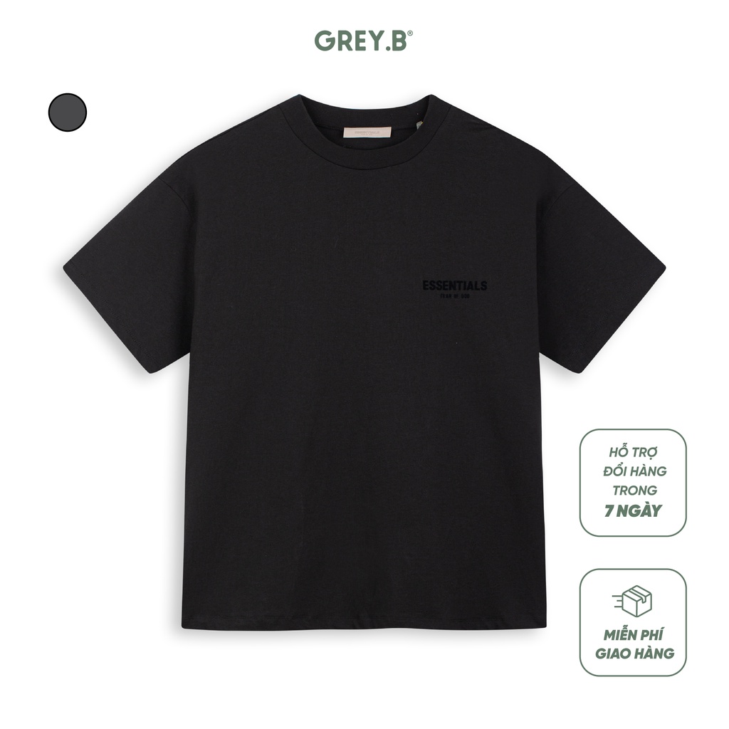 Áo thun Essentials Màu Đen Logo Nhỏ Form Rộng Cottons 100% Mặc Thoáng Mát