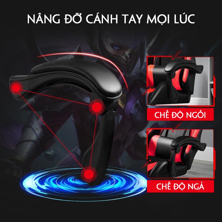 Ghế gaming GEGame bọc da cao cấp có gác chân