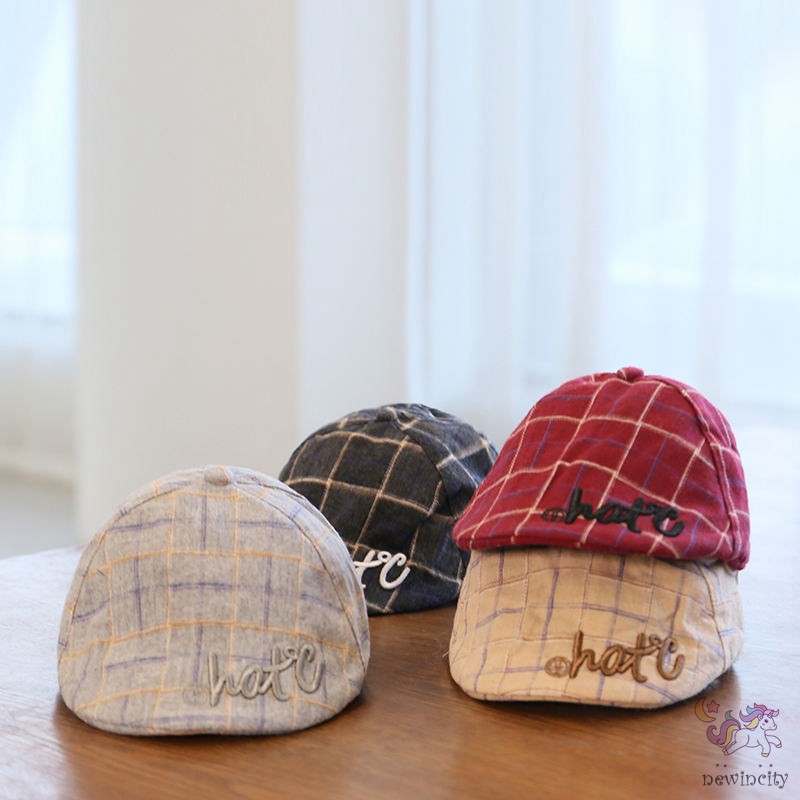 Nón Bê Rê Họa Tiết Ca Rô Dễ Thương Xinh Xắn Dành Cho Bé