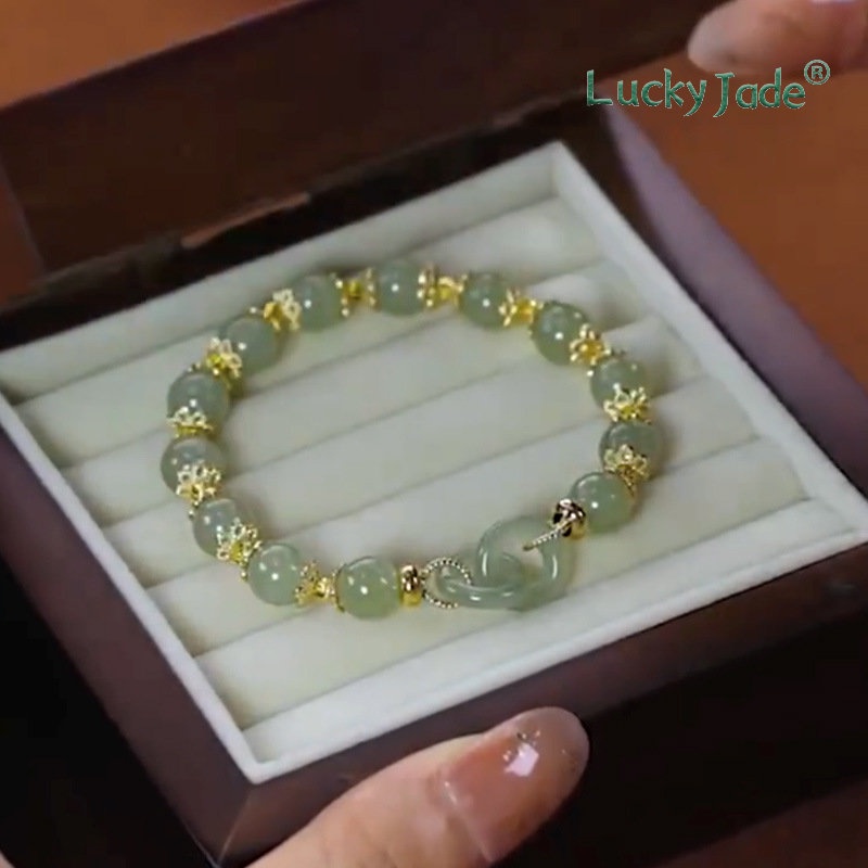 Vòng Tay Đá Ngọc Bích Tình Yêu Sang Trọng Cổ Điển