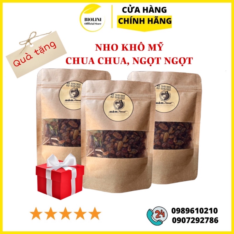 Nho khô Mỹ cao cấp chua chua ngọt ngọt, ăn vặt, làm bánh 50g