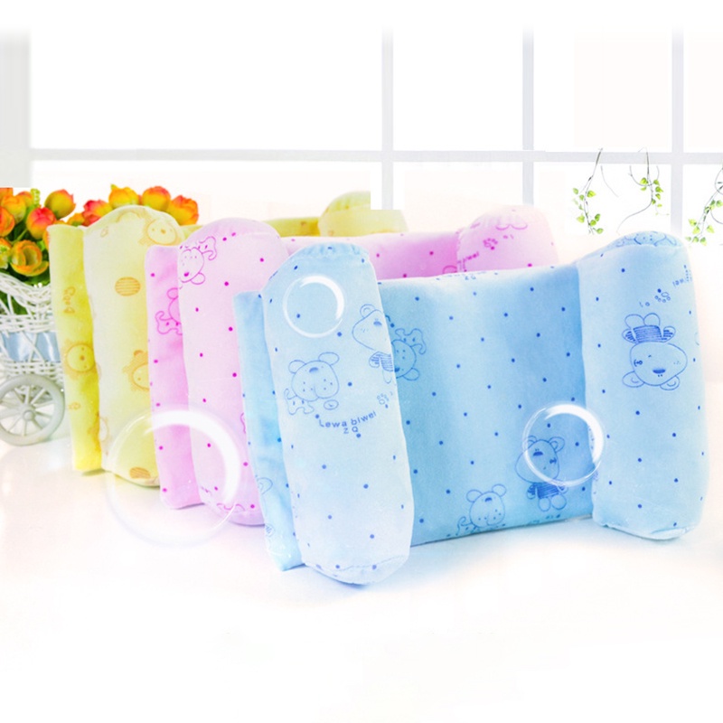Gối ngủ cố định đầu bảo vệ an toàn cho trẻ sơ sinh chống lăn chất liệu cotton nhung nguyên chất